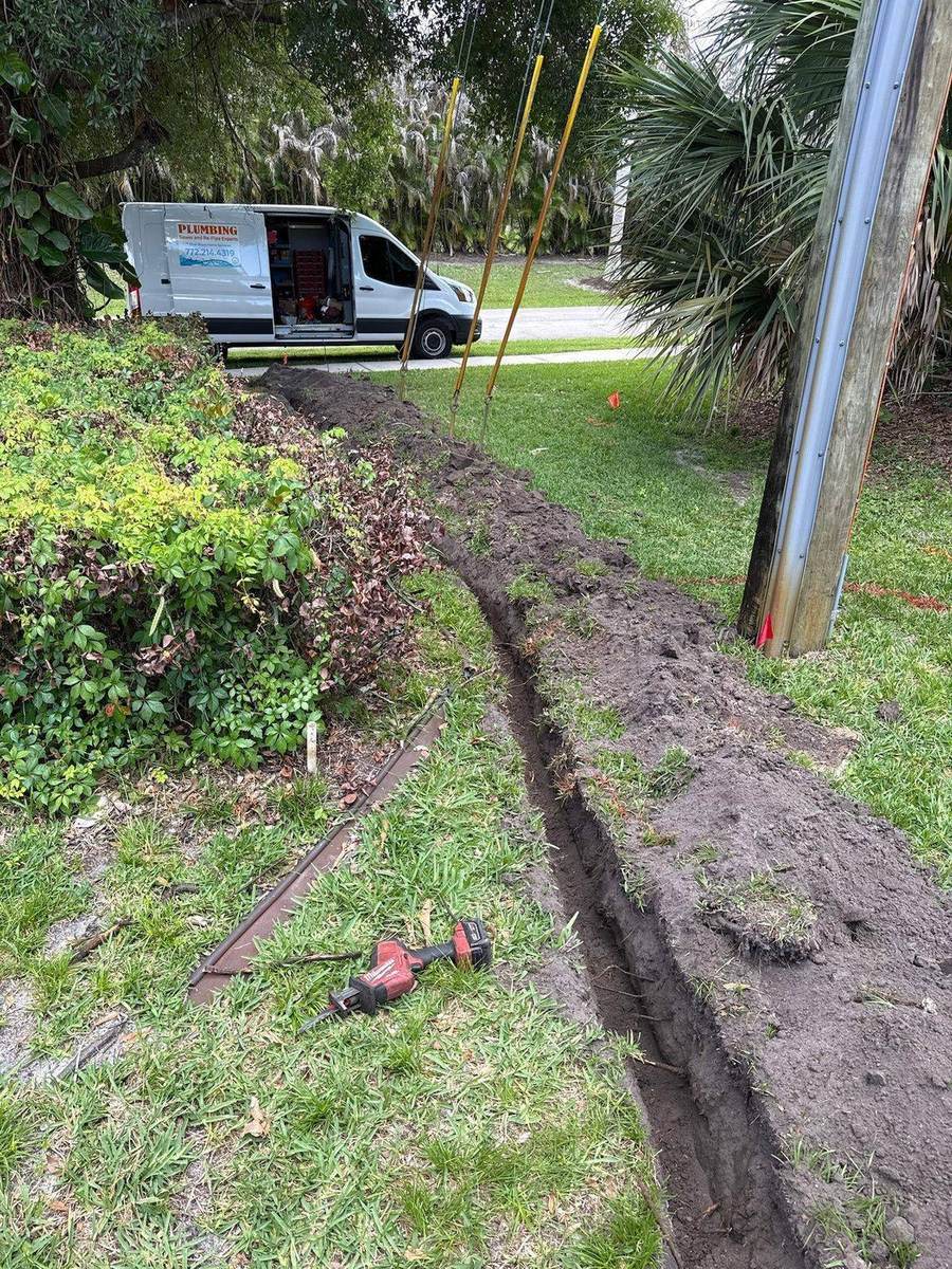 Blue Wave Home Services water line installation in progress