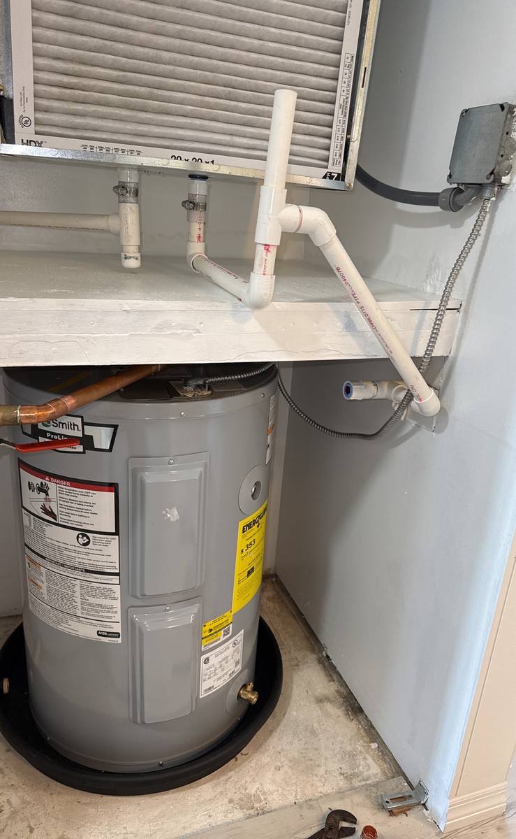 A. O. Smith ProLine electric water heater installed by Blue Wave Home Services