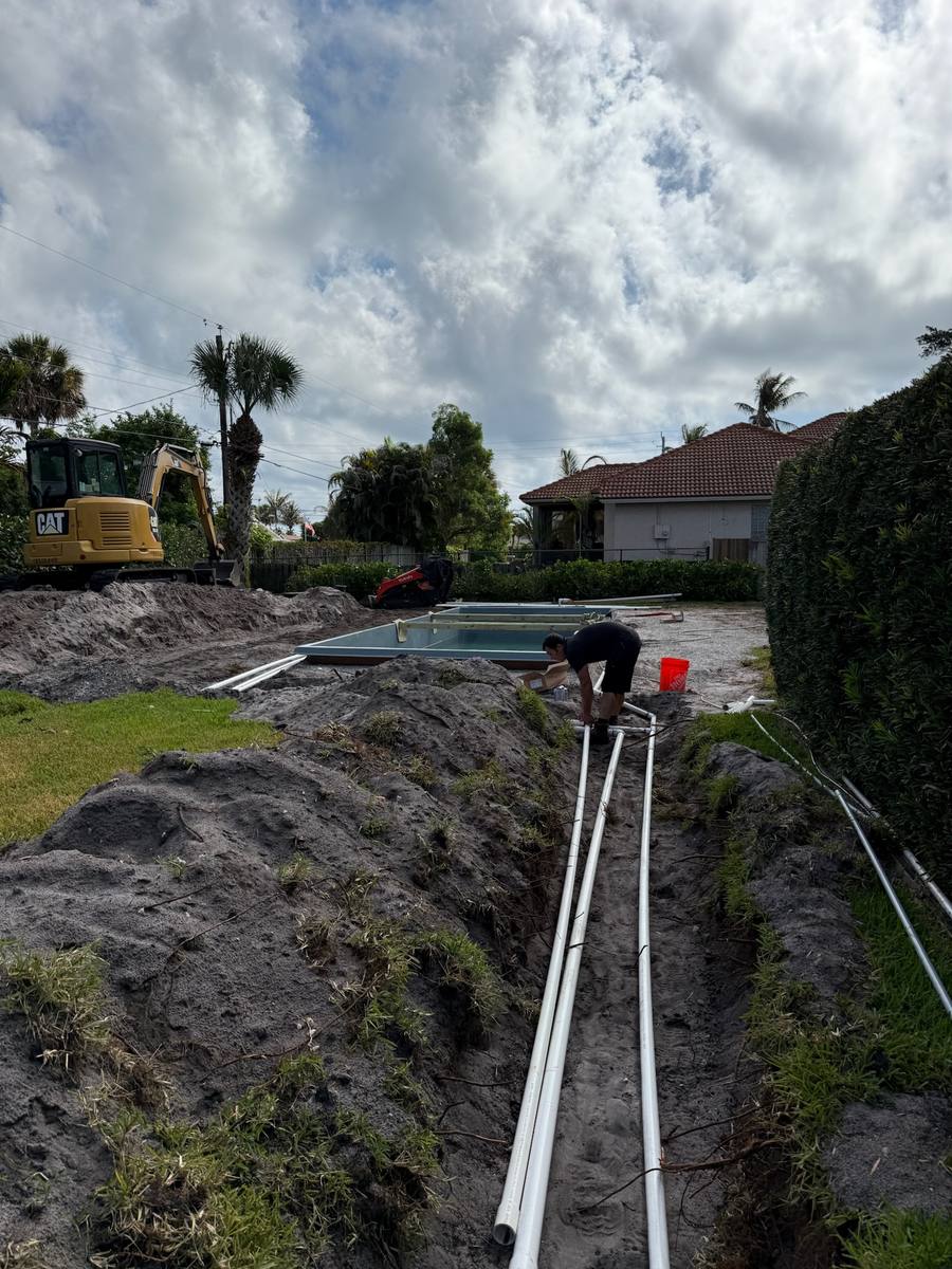 Sewer and water line excavation and PVC installation by Blue Wave Home Services