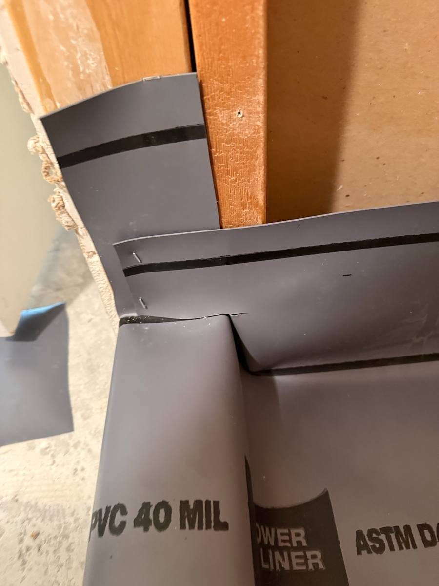 Bathroom remodel plumbing with a new shower pan liner installed in Palm City, FL — photo 4